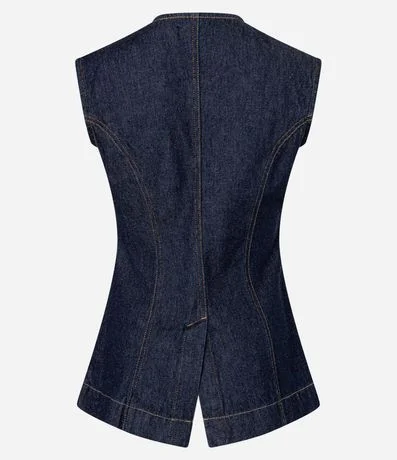 Chaleco Acinturado en Jeans con Costura Aparente 6