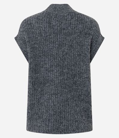 Chaleco Alargado en Punto con Mini Cuello 7