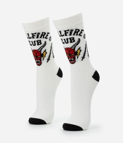 Media Caña Larga en Algodón con Estampa Hellfire Club Stranger Things