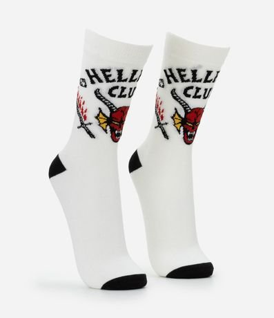 Media Caña Larga en Algodón con Estampa Hellfire Club Stranger Things 2