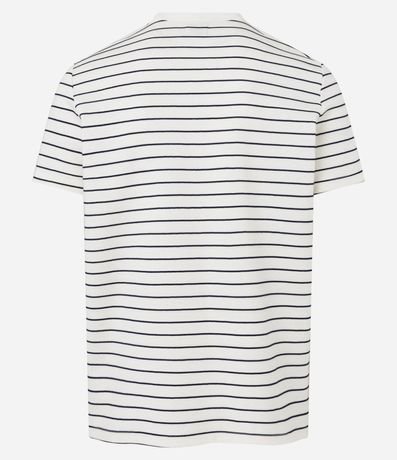 Remera Regula en Algodón con Estampa de Rayas 3