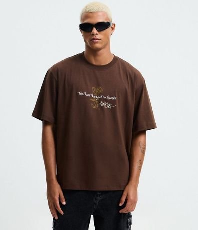 Remera Boxy en Algodón con Estampado Tupac The Rose 2