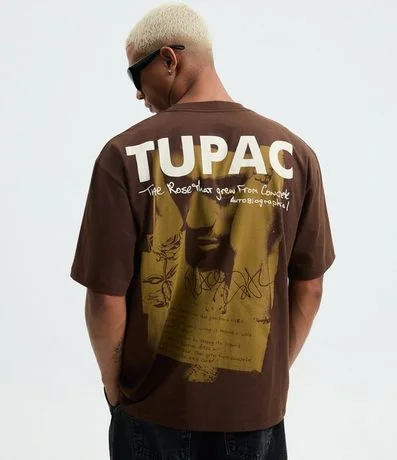 Remera Boxy en Algodón con Estampado Tupac The Rose 1