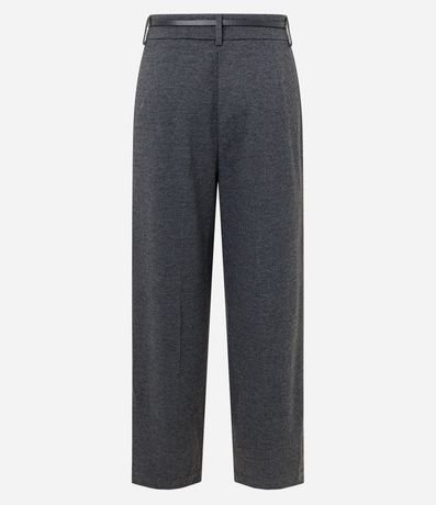 Pantalón de Cuadros en Punto Roma con Cinturón Fino 7