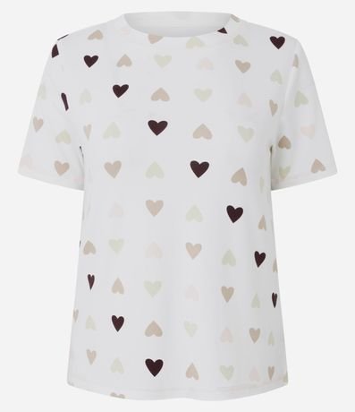 Blusa de Pijama en Peach Touch con Estampa de Corazón 5