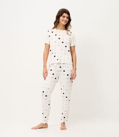 Blusa de Pijama en Peach Touch con Estampa de Corazón 2
