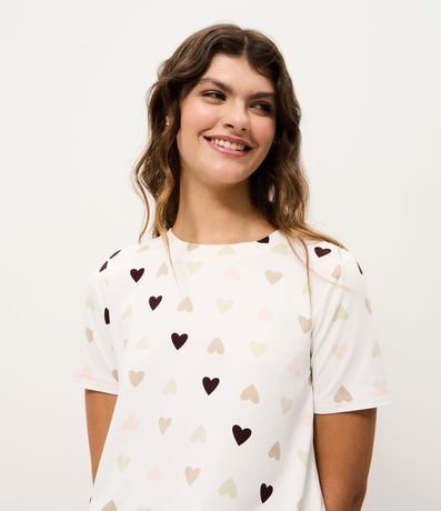 Blusa de Pijama en Peach Touch con Estampa de Corazón 3