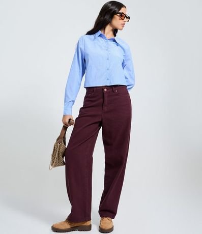 Camisa Cropped Manga Larga con Estampado Rayada 2