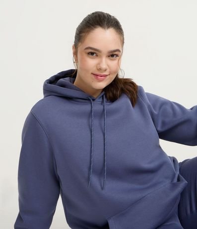 Saco Cerrado Deportivo en Algodón con Felpa y Capucha Curve & Plus Size