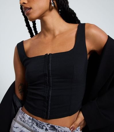 Blusa Corsetada en Bengalina con Cierre Delantero 3