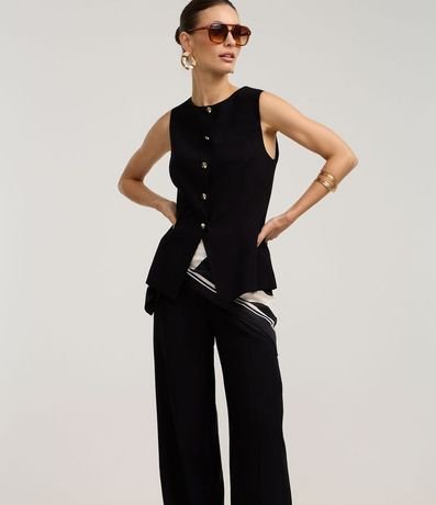 Pantalón Wide Leg en Flame con Friso 2