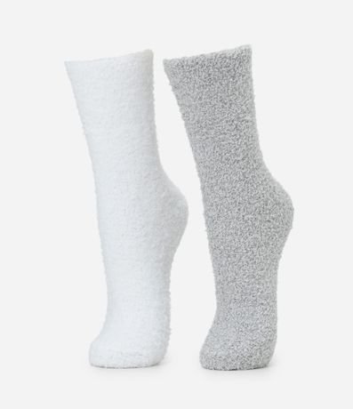 Kit 02 Medias Caña Larga en Chenille