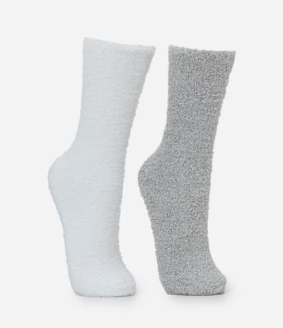 Kit 02 Medias Caña Larga en Chenille 2