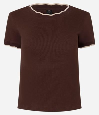 Blusa en Algodón con Detalle Ondulado Contrastante 6