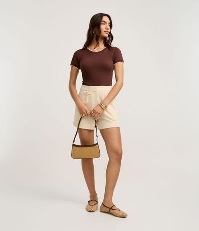 Blusa en Algodón con Detalle Ondulado Contrastante 2