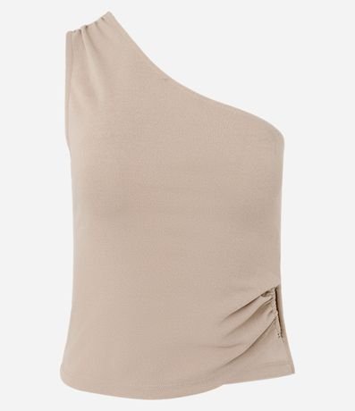 Blusa Hombro Único con Drapeado y Adorno Lateral 3