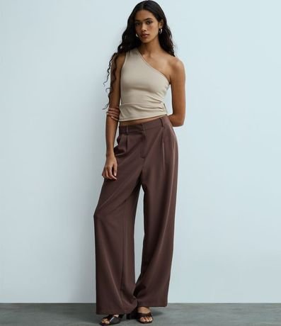 Blusa Hombro Único con Drapeado y Adorno Lateral 2