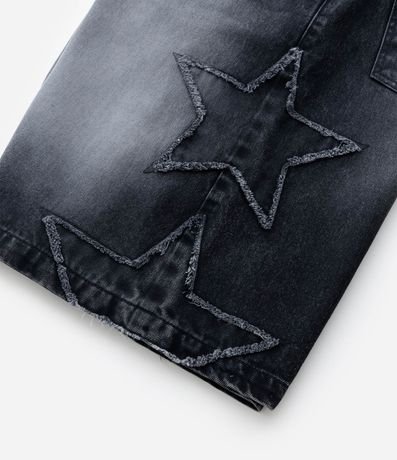 Bermuda Baggy Relaxed en Jeans con Apliques de Estrellas Desfiadas 9