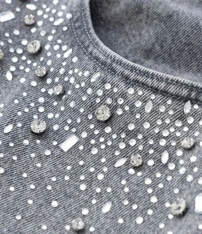 Pantalón Wide Leg Jeans con Brillos Curve & Plus Size 10