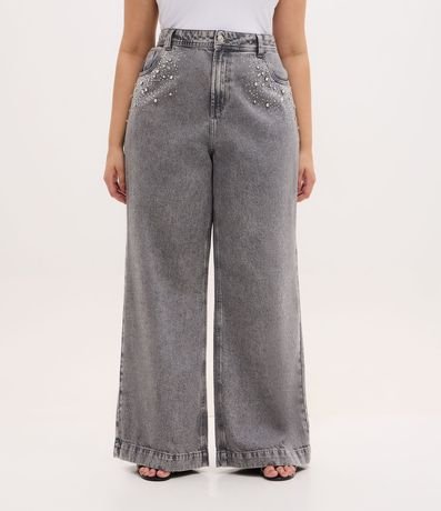 Pantalón Wide Leg Jeans con Brillos Curve & Plus Size 2