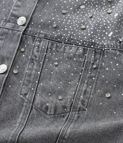 Campera Oversized en Jeans con Aplicaciones de Brillos Curve & Plus Size 9