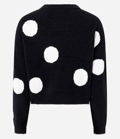 Suéter Slim en Punto con Estampado de Lunares y Sisa Deslocada 3