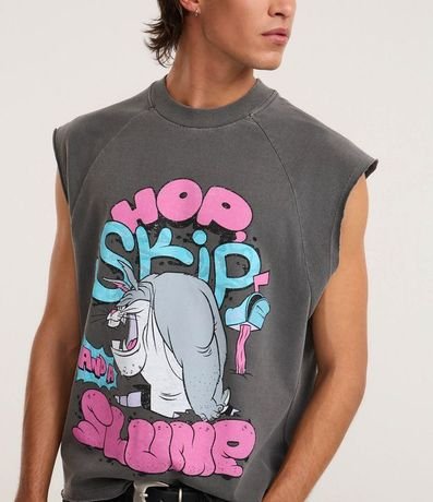 Musculosa Boxy en Algodón Desteñido con Estampa Looney Tunes 3