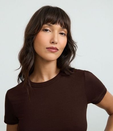 Blusa Cropped Básica en Rib con Manga Corta 4