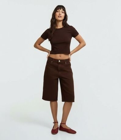 Blusa Cropped Básica en Rib con Manga Corta 5