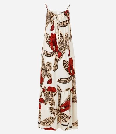 Vestido Evasê Midi en Crepé con Estampado Floral 7