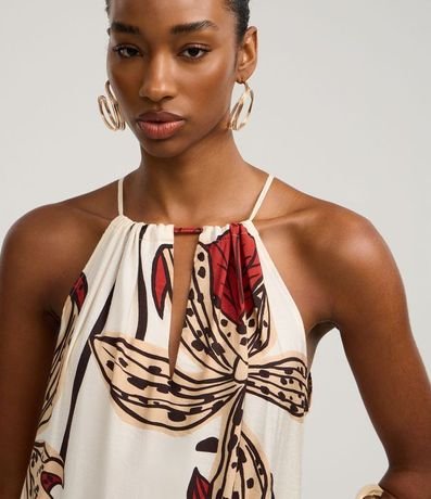 Vestido Evasê Midi en Crepé con Estampado Floral 3