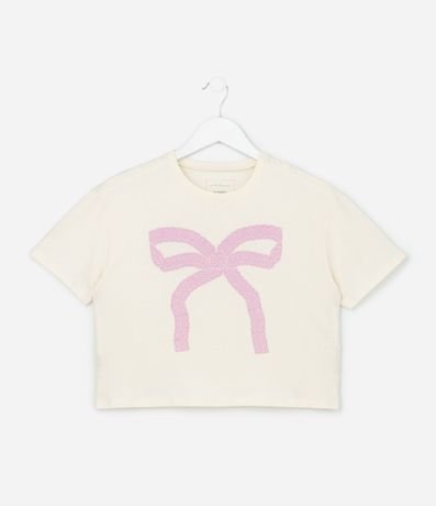 Remera Infantil Boxy con Estampa de Lazo - Talle 5 a 14 años