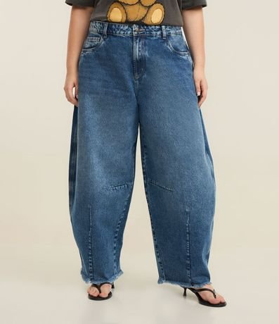 Pantalón de Jean Barrel con Terminación Deshilachada Curve & Plus Size 2