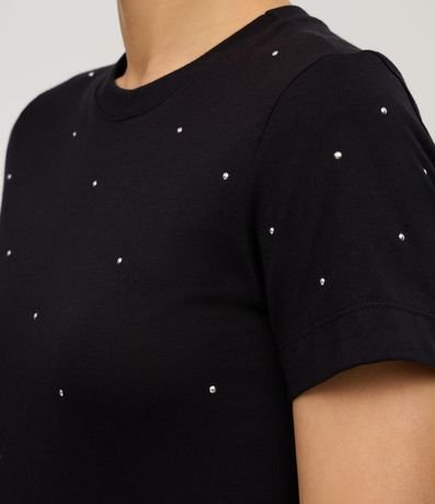 Blusa en Algodón con Cuello Redondo y Brillo 4