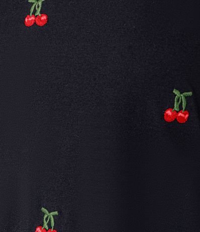 Blusa Slim en Algodón con Bordado Cereza y Manga Abullonada 6