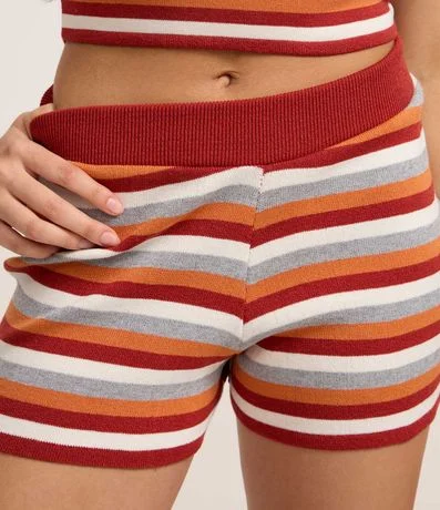 Short Regular en Punto con Estampado de Rayas 4
