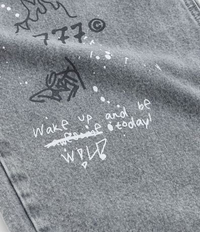 Pantalón Super Baggy en Jeans con Estampa Grafite 3