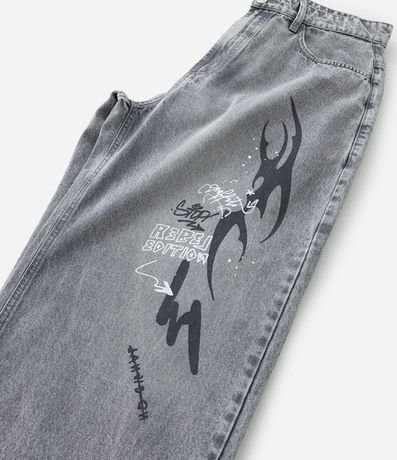 Pantalón Super Baggy en Jeans con Estampa Grafite 4