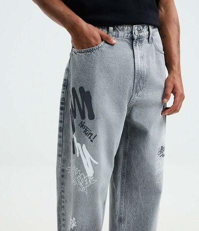 Pantalón Super Baggy en Jeans con Estampa Grafite 4