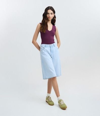 Blusa Básico en Rib con Escote V 2