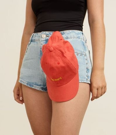 Gorra en Sarga con Aba Curva y Bordado Lettering "Caliente" 7