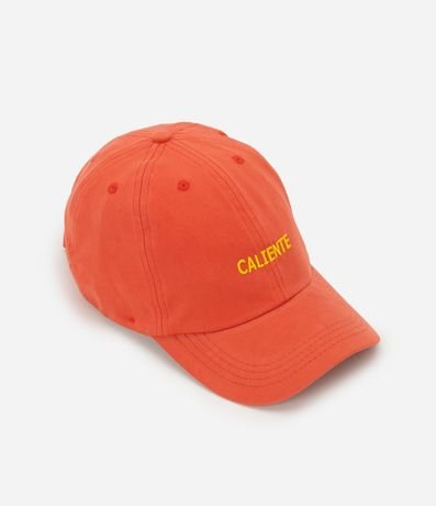 Gorra en Sarga con Aba Curva y Bordado Lettering "Caliente" 2