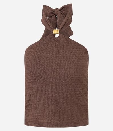 Blusa Frente Única con Adornos y Textura