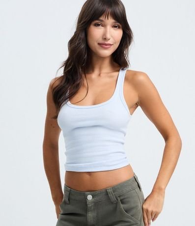 Blusa en Rib con Escote Quadrado