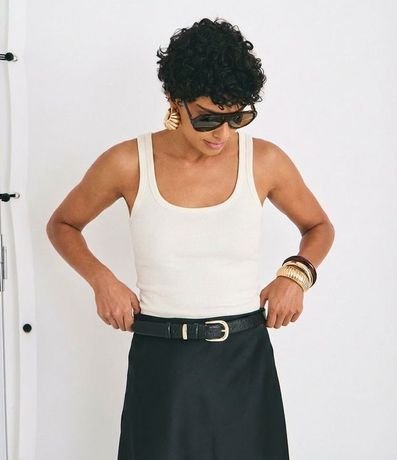 Blusa en Rib con Escote Quadrado