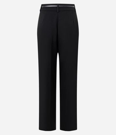 Pantalón Recto en Punto Roma con Cinto Fino 6