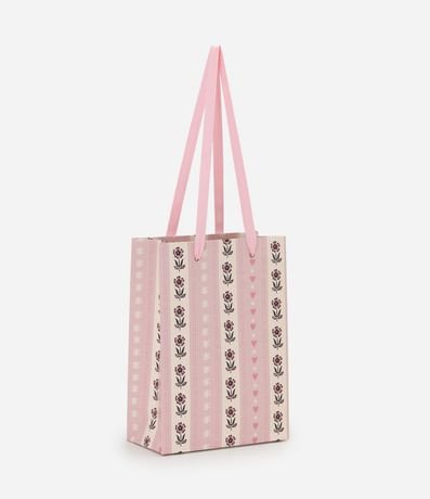 Bolsa de Regalo Pequeña con Estampa de Rosas y Corazones