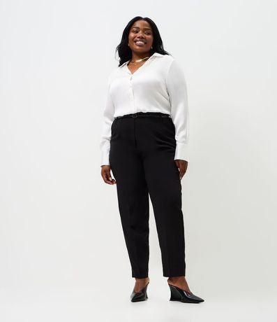 Pantalón carrot Sastre con Cinturón y Bolsillos Curve y Plus Size