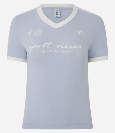 Blusa en Algodón con Contraste y Estampado Sportcore 4