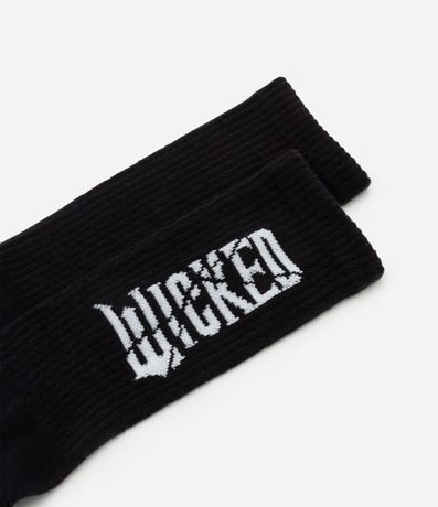 Media Caña Larga en Algodón Estampa Lettering Wicked 4